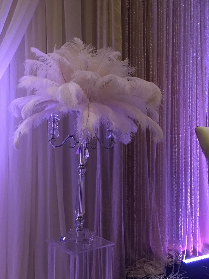 10391931_921379491315870_5561307281808278487_n White Ostrich Feather Make weddings look more glamorous